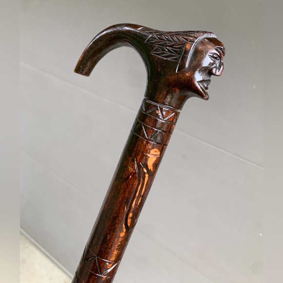 Early 20th Century Antique Hand Carved Native American Indian Folk Art Cane - Picture 14 of 16